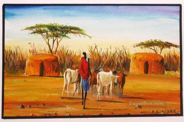  Long Oil Painting - Long Walk Home bulls